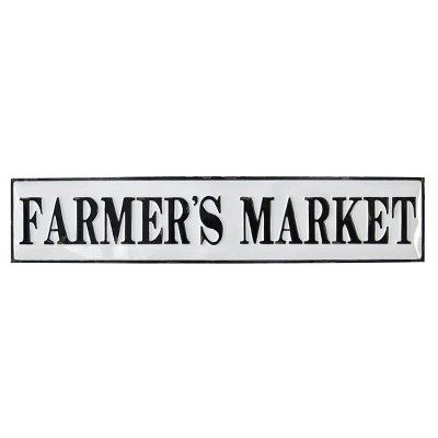 7.5"x1.5"x36.75" Metal Farmers Market Wall Plaque White - Foreside Home & Garden | Target