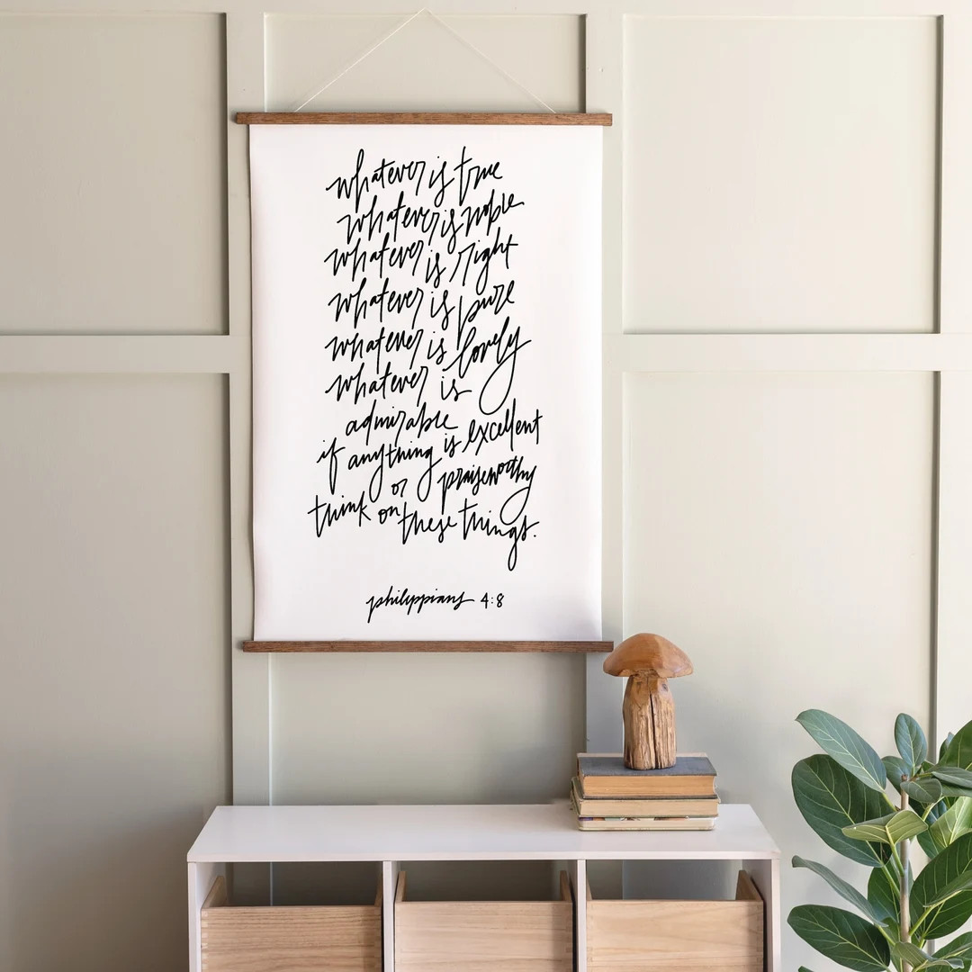 Philippians 4 8 | Bible Verse Signs | Whatever is True Sign | Canvas Hanging | Scripture Signs | ... | Etsy (US)