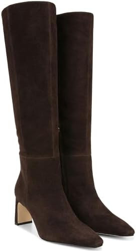 Burgundy Knee High Boots for Women Square Toe Chunky Heeled Boots Fall Dress Elastic Tall Boots w... | Amazon (US)