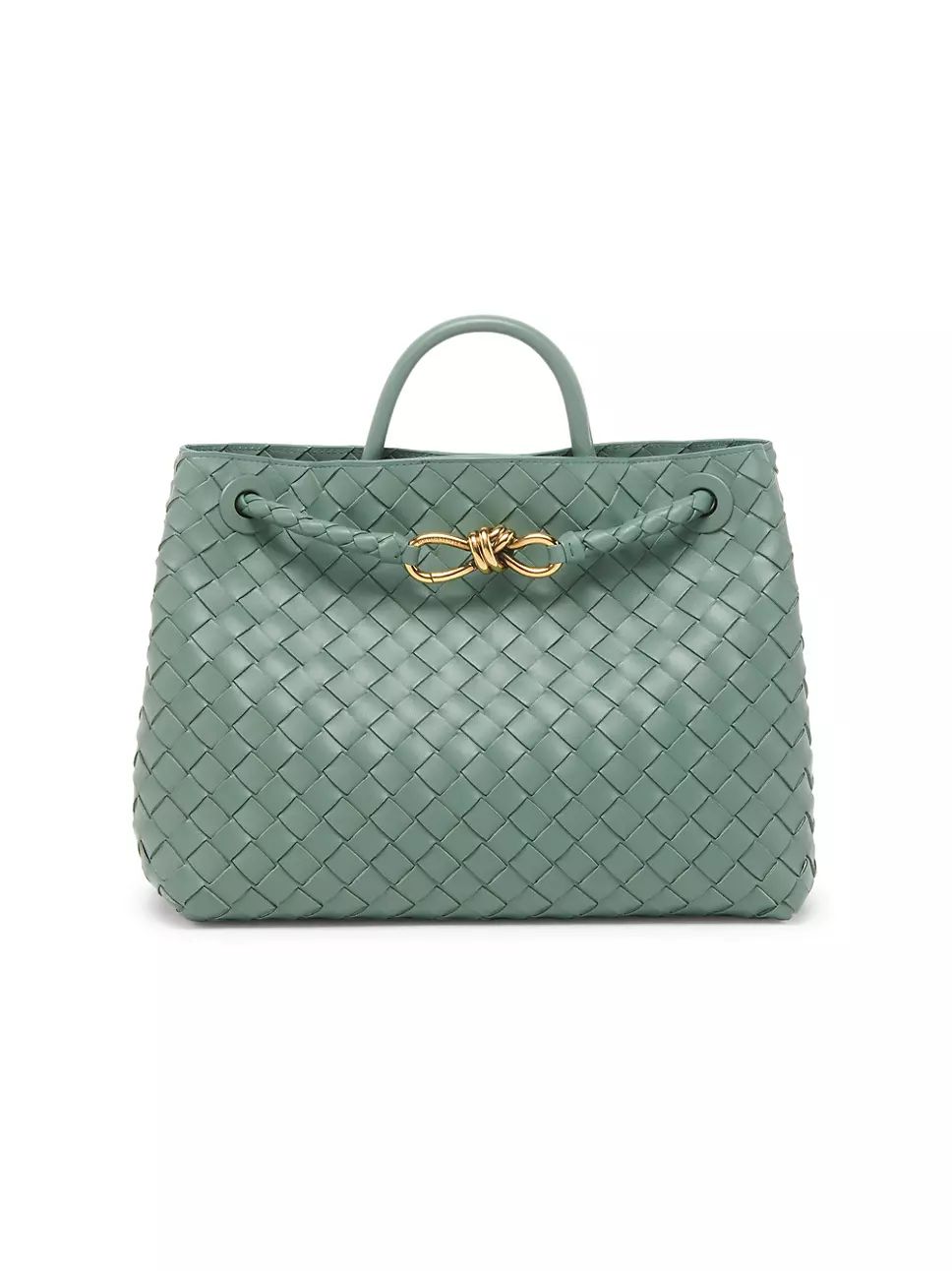 Medium Andiamo Intrecciato Leather Top-Handle Bag | Saks Fifth Avenue