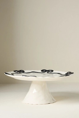 Benedita Bow Ceramic Stoneware Cake Stand | Anthropologie (US)