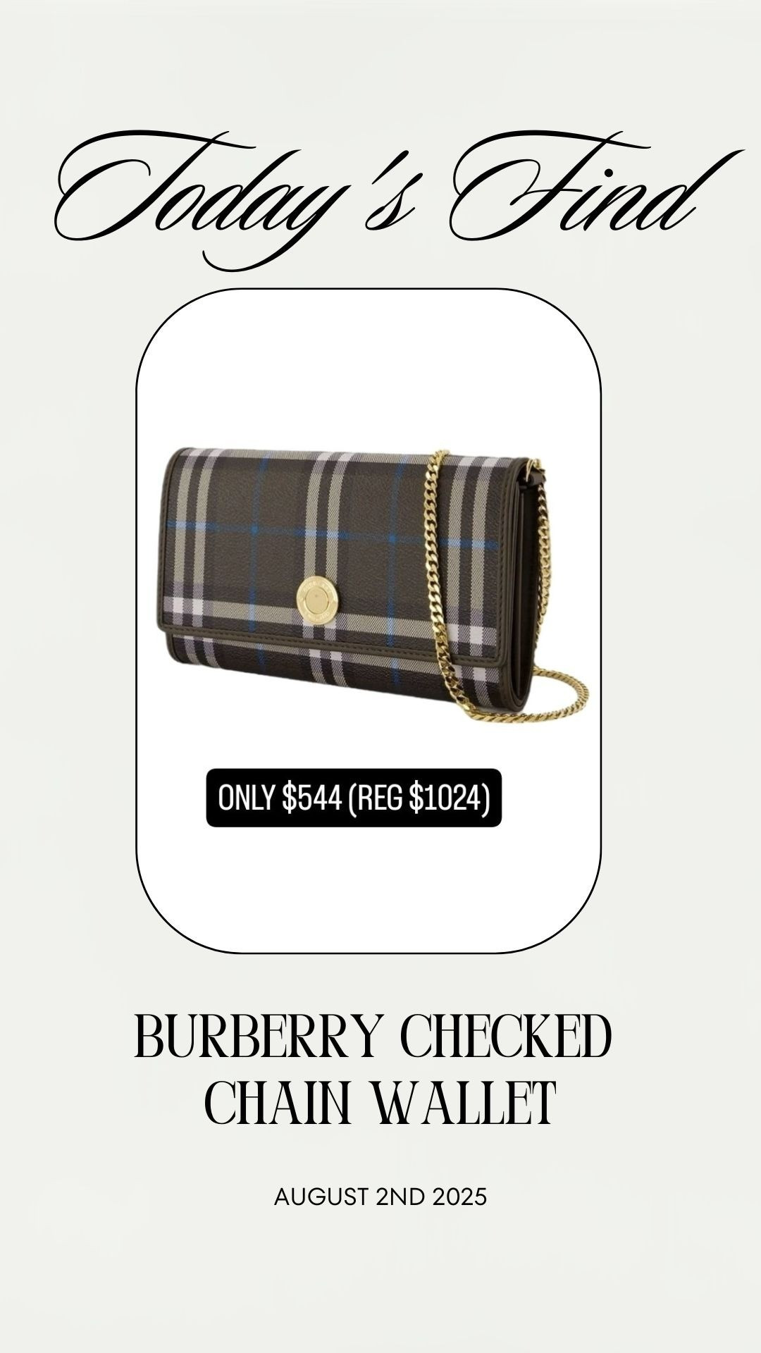 BURBERRY CHECKED CHAIN WALLET

#LTKSaleAlert #LTKStyleTip #LTKItBag