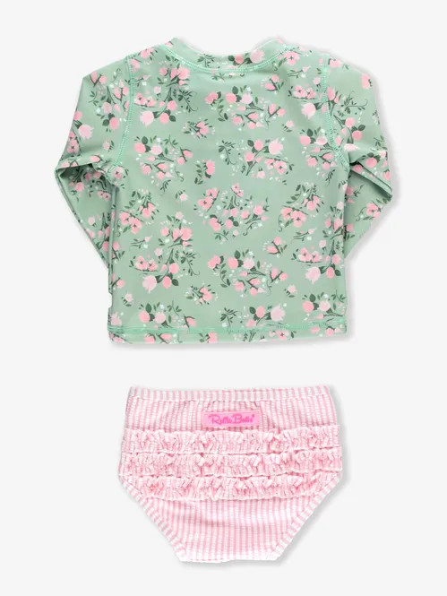 Long Sleeve Zipper Rash Guard 2-Piece | RuffleButts / RuggedButts