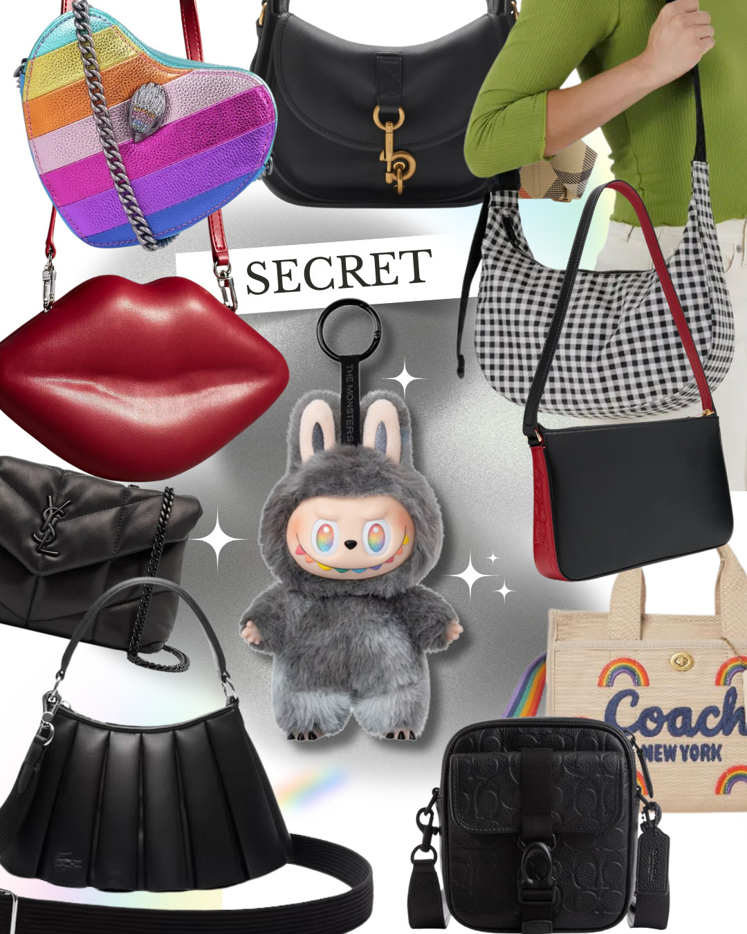 would you go all black or rainbow vibes with the "secret" big into energy labubu?! 🌈🖤 

 #LTKSummerEdit #LTKSeasonal #LTKItBag