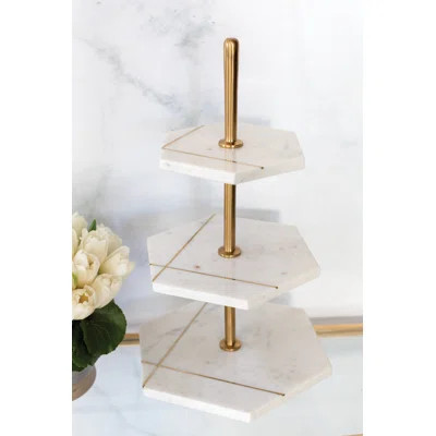 Calles Marble Tiered Stand Everly Quinn | Wayfair North America