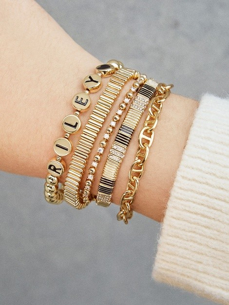 Custom Black Disc Pisa Bracelet | BaubleBar (US)