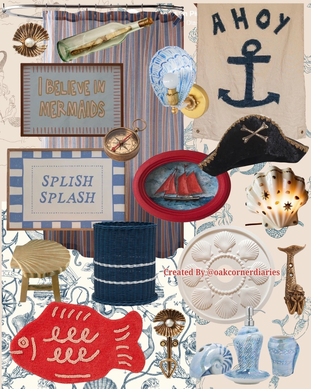 This Pirates & Mermaids bathroom theme combines ocean magic with coastal charm. Think sailing ships, seashells, treasure-inspired accents, soft blues, and whimsical details that feel straight out of a seaside storybook. 🌊🐚 #LTKHome #KidsBathroom #CoastalDecor #MermaidDecor #PirateTheme #BathroomInspo #HomeDecorIdeas #KidsDecor

#LTKPetite