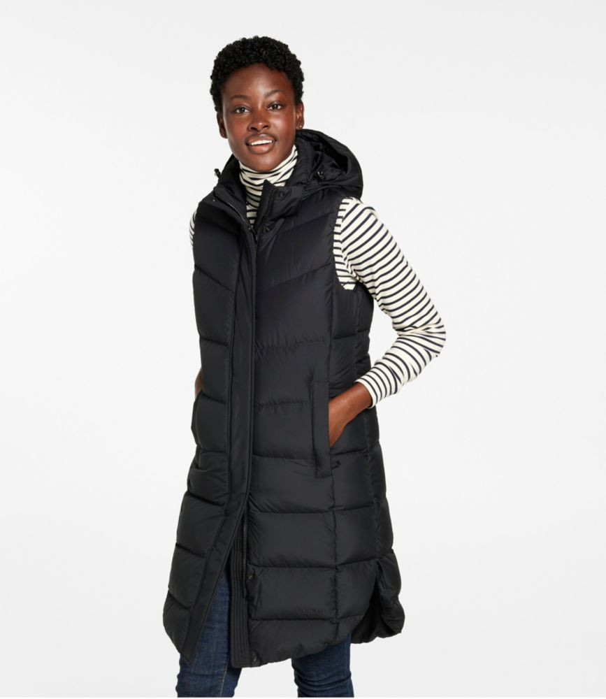 Women's Popham Puffer Long Vest Midnight Black Large, Synthetic L.L.Bean | L.L. Bean