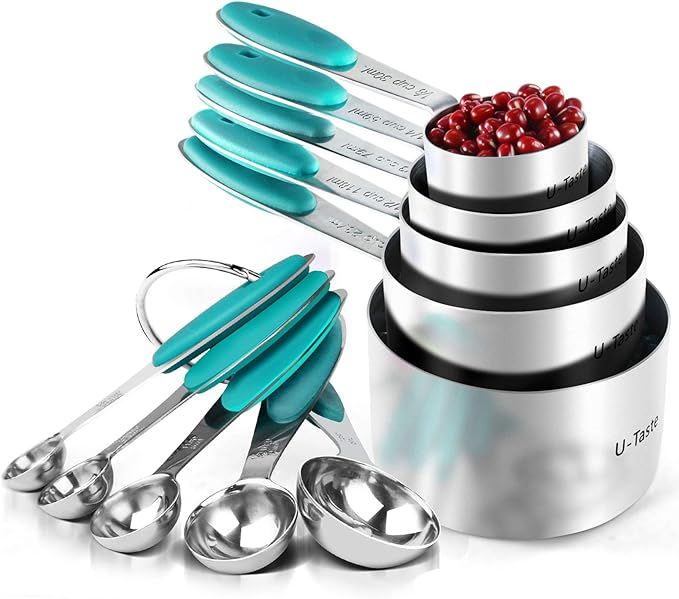 Measuring Cups : U-Taste 18/8 Stainless Steel Measuring Cups and Spoons Set of 10 Piece, Upgraded... | Amazon (US)