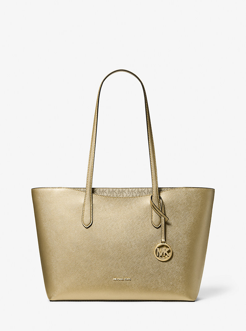 Arden Large Metallic Top-Zip Tote Bag | Michael Kors US