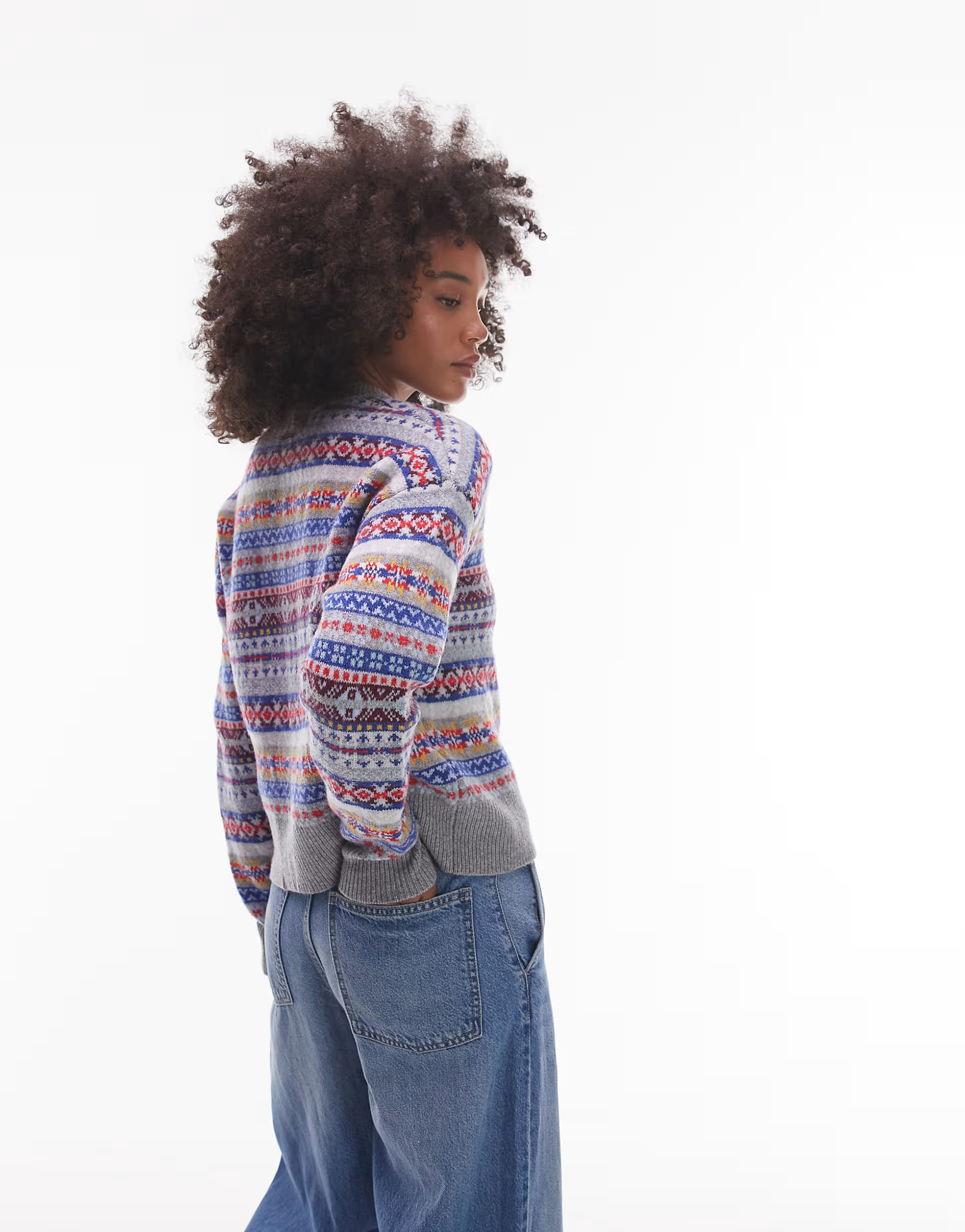 Levi's Ines fairisle jumper in blue multi | ASOS (Global)