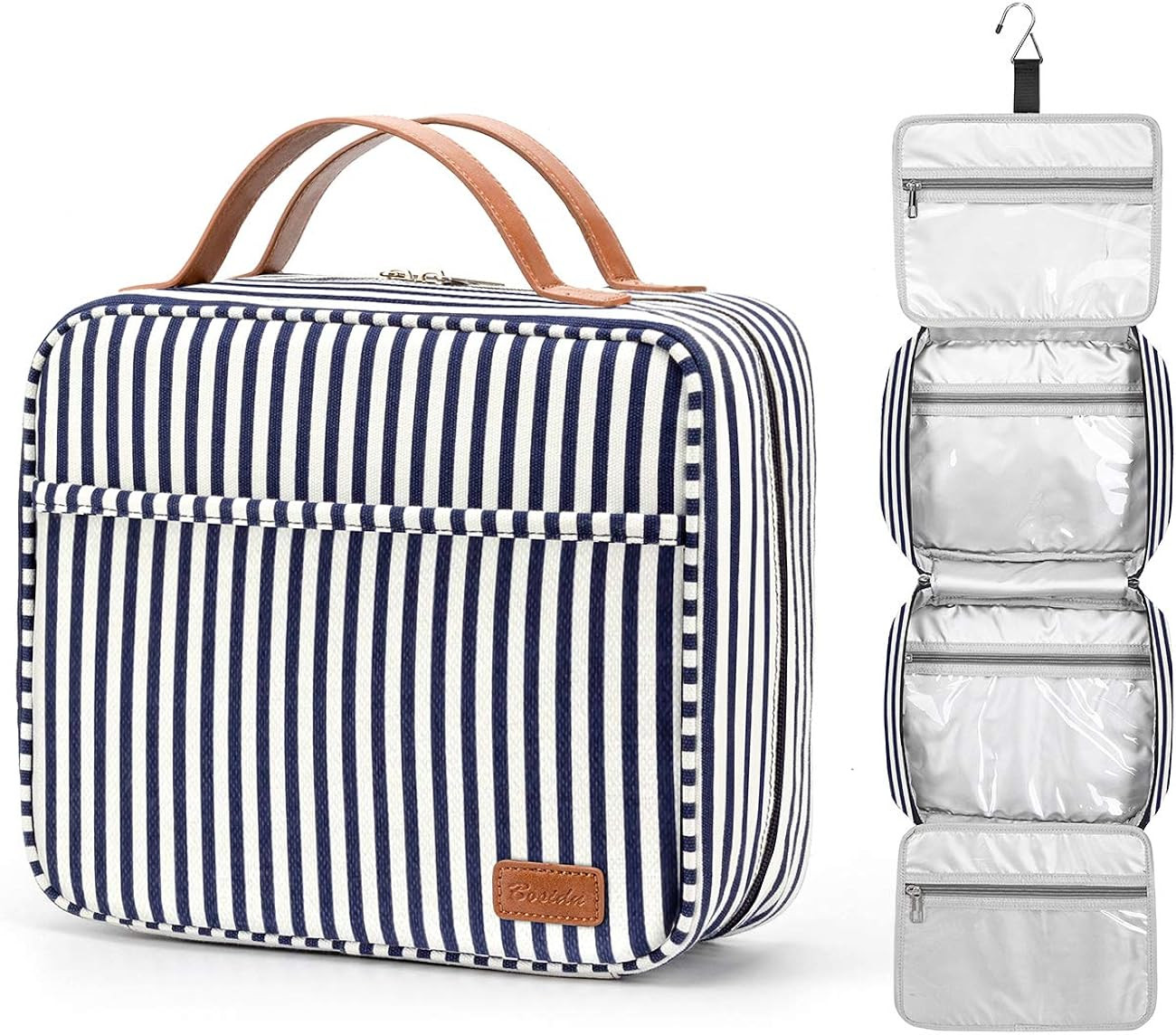 Hanging Travel Toiletry Bag,Large Capacity Cosmetic Travel Toiletry Organizer for Women with 4 Co... | Amazon (US)