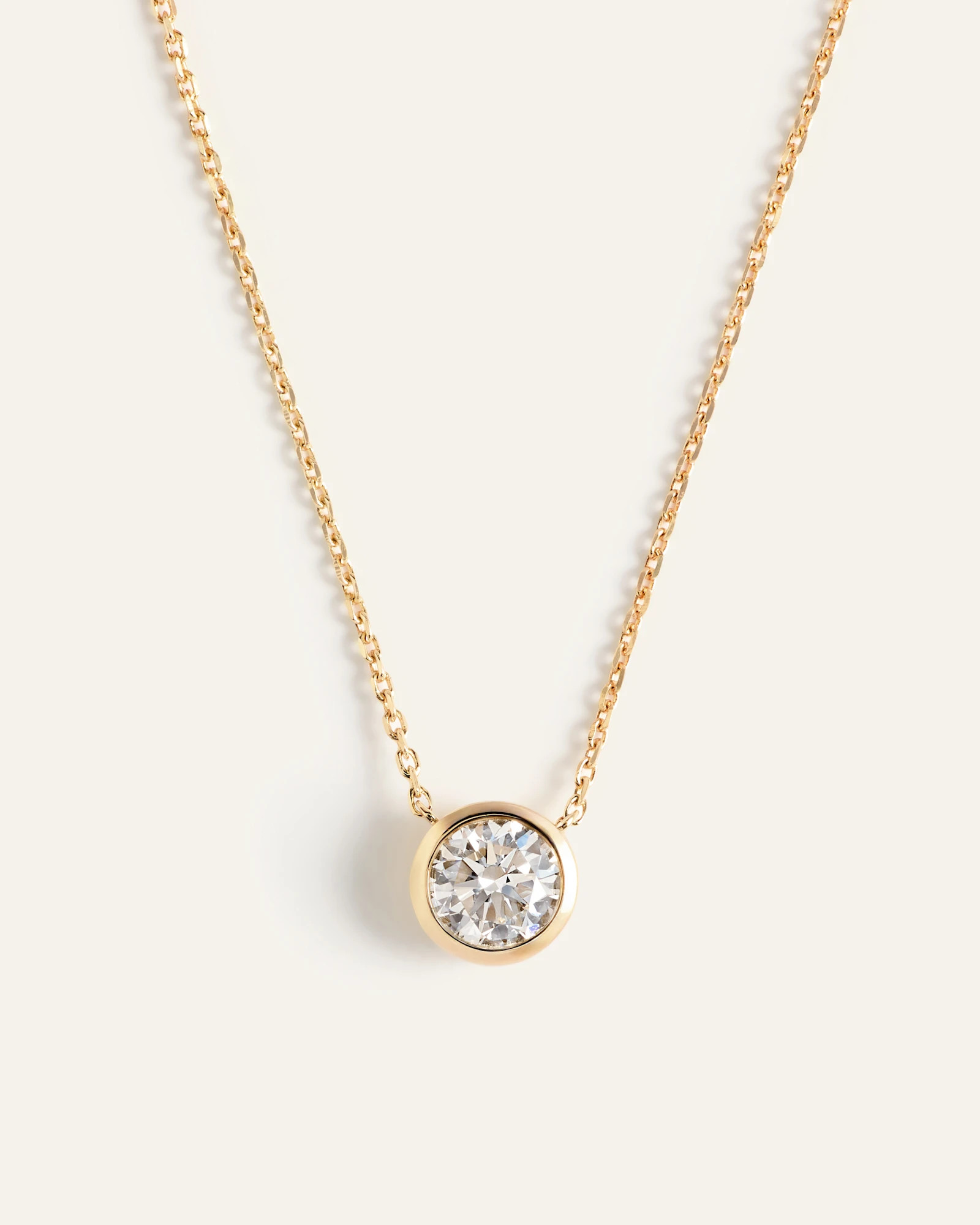 Quince | Women's 14K Gold Lab Grown Diamond Bezel Necklace in White Gold | Quince
