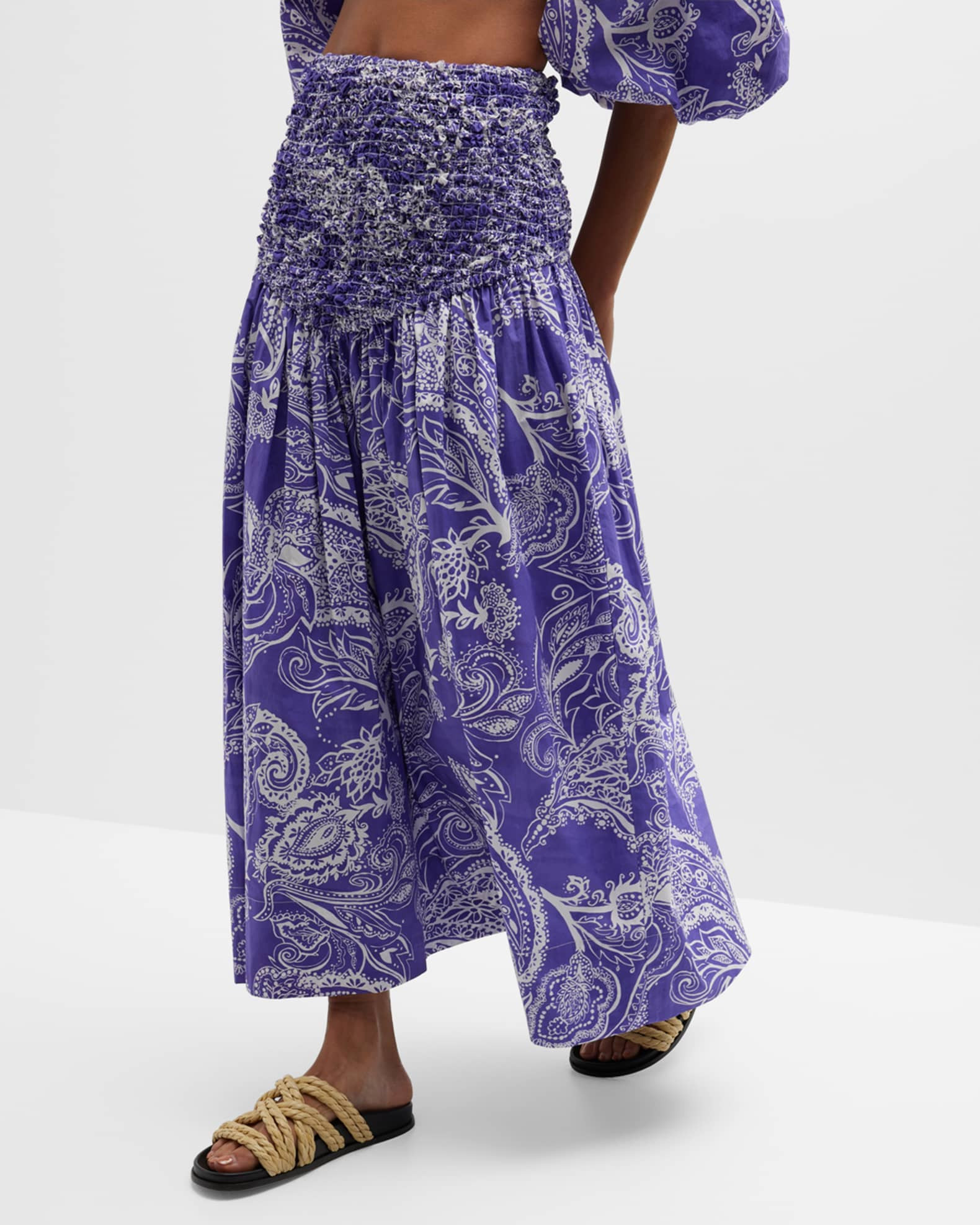Paisley-Print Nicole Maxi Skirt | Neiman Marcus