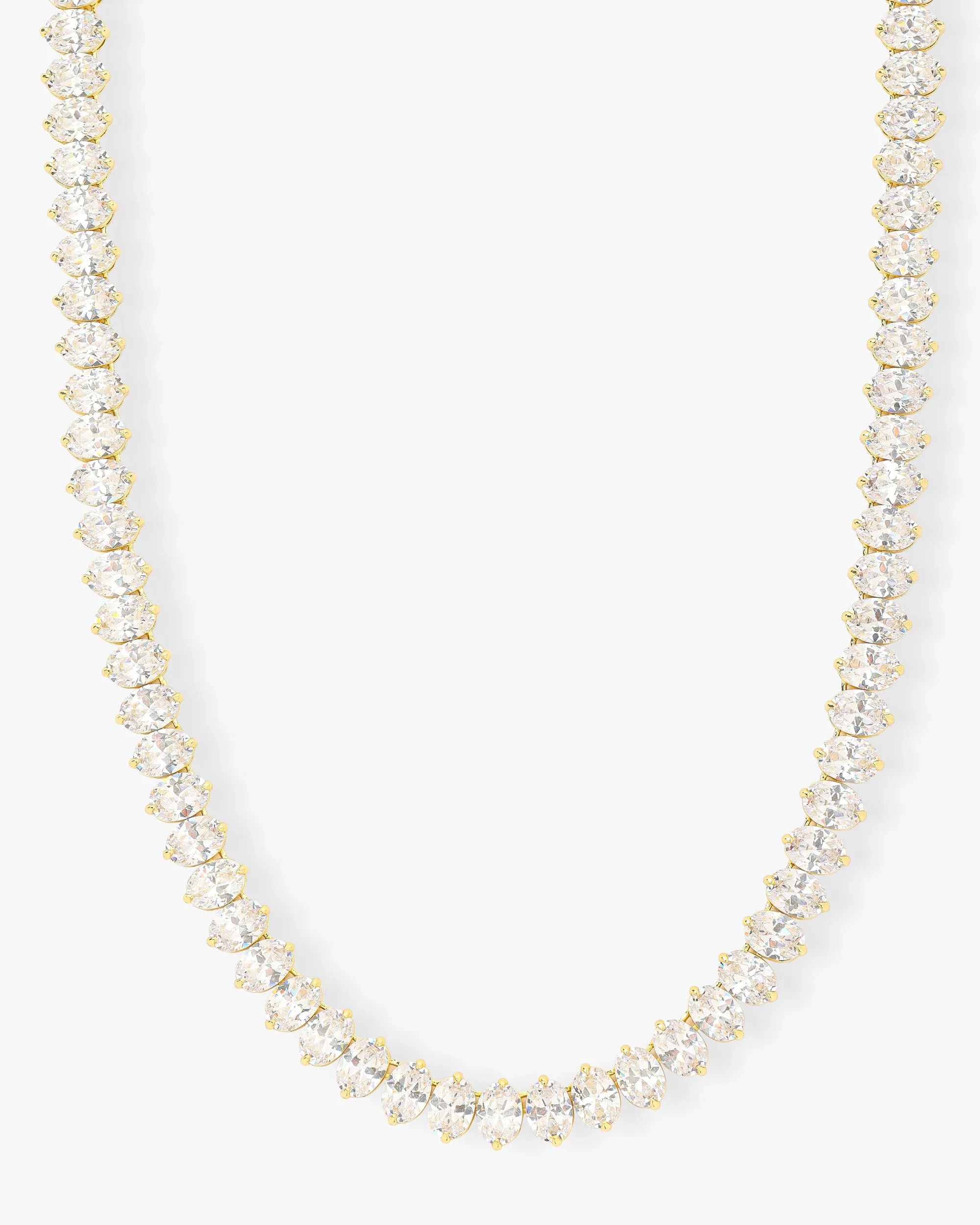 Hello Gorgeous Tennis Necklace 16" - Gold|White Diamondettes | Melinda Maria