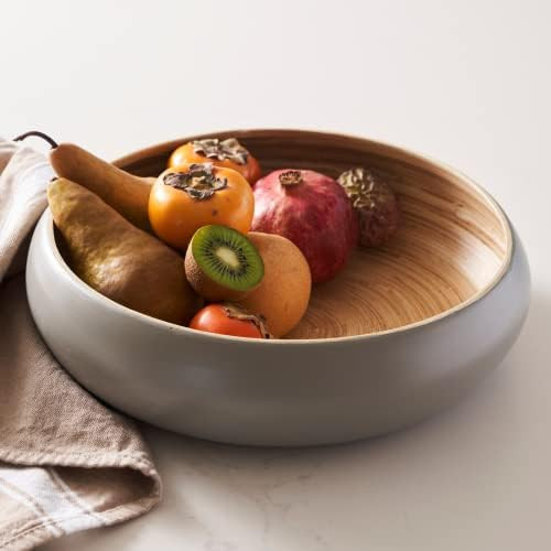 Fruit Bowl for Kitchen Counter – Handmade Spun Bamboo, Large 11.75" Fruit Basket, Eco-Friendly ... | Amazon (US)