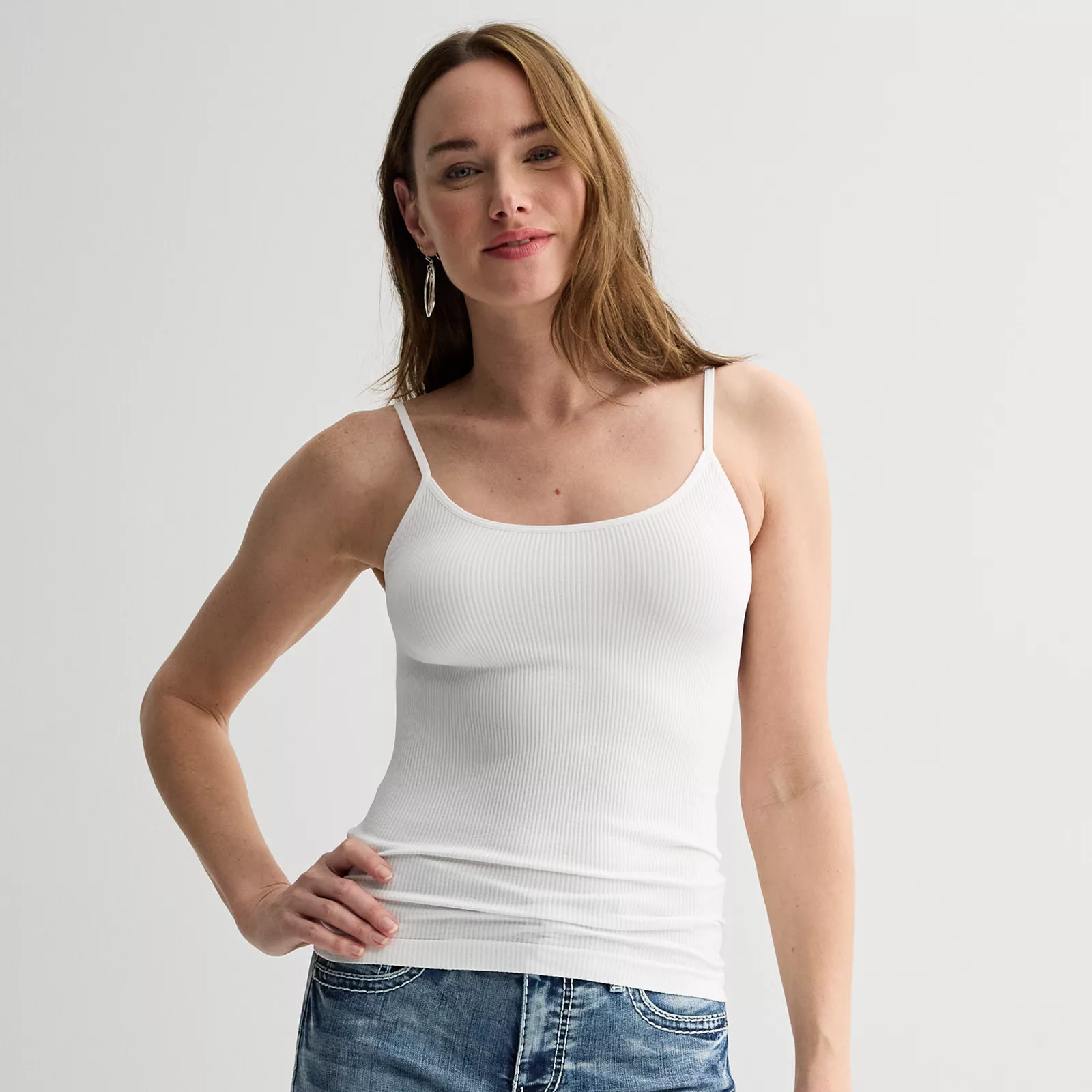 Women's Apt. 9® Ribbed Seamless Camisole, Size: Small, Modern White | Kohl's
