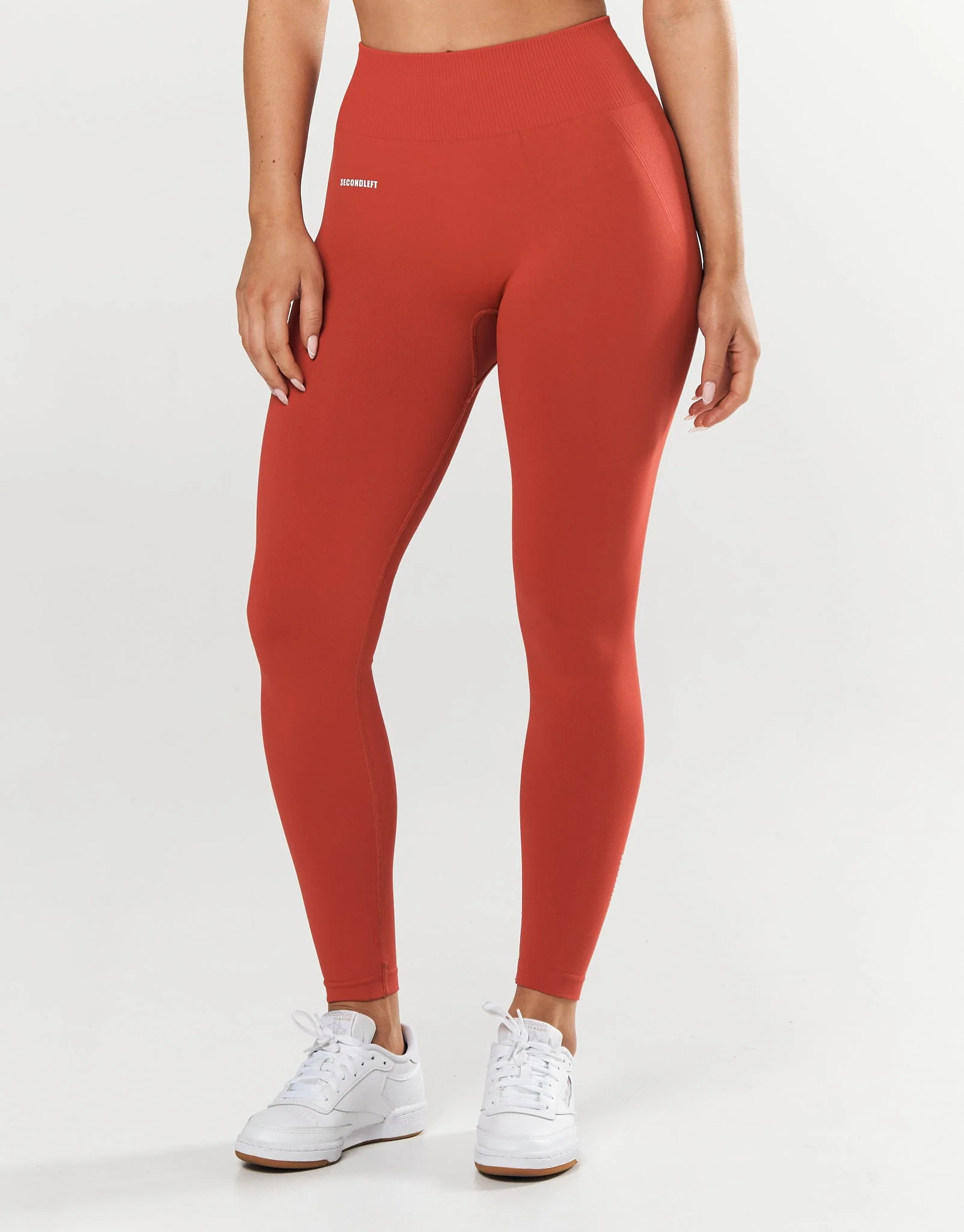Seamless Full Length Tights - Red | SECONDLEFT 