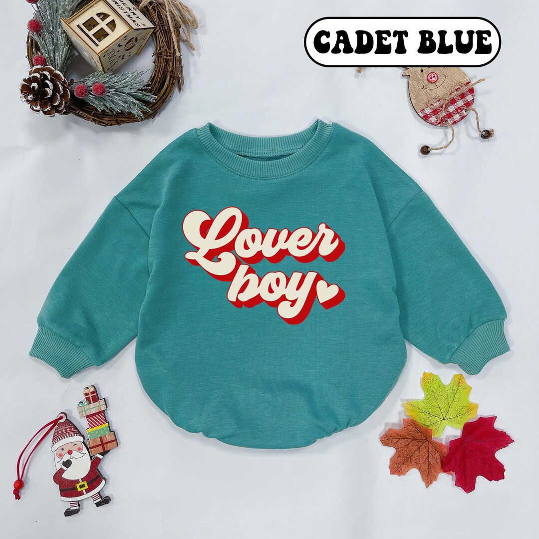 Lover Boy Baby Romper Sweatshirt, Cute Valentine Baby Bodysuit, Bubble Romper, Natural Baby Cloth... | Etsy (US)