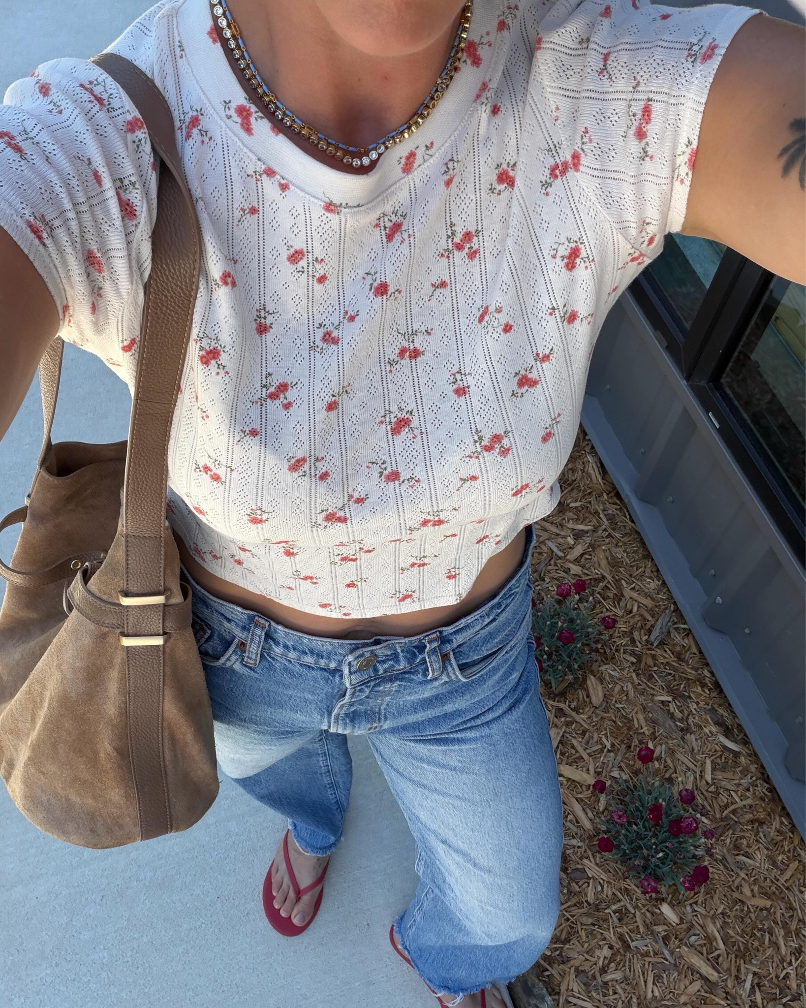 outfit details 🤍 nothing beats your favorite pair of jeans and a tee. Wearing small top and 27” jeans 

#fridayootd #outfitoftoday

#LTKootd #LTKSeasonal #LTKOver40