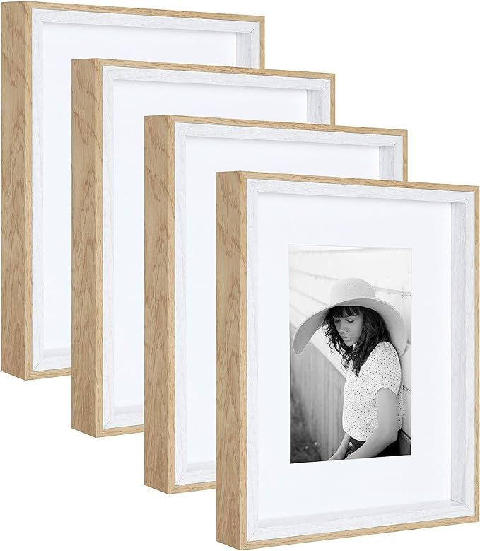Kate and Laurel Gibson Frames, 8" x 10", Set of 4, White and Natural, Transitional Wall Decor | Amazon (US)