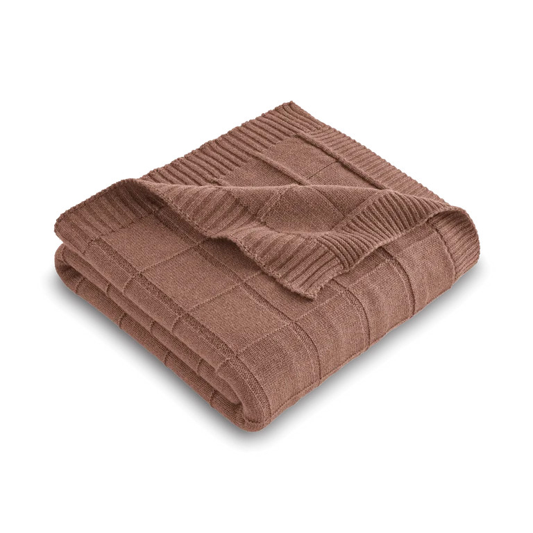 Mainstays Windowpane Oversized Couch Throw Blanket, Warm Brownie, 50 x 72 in | Walmart (US)