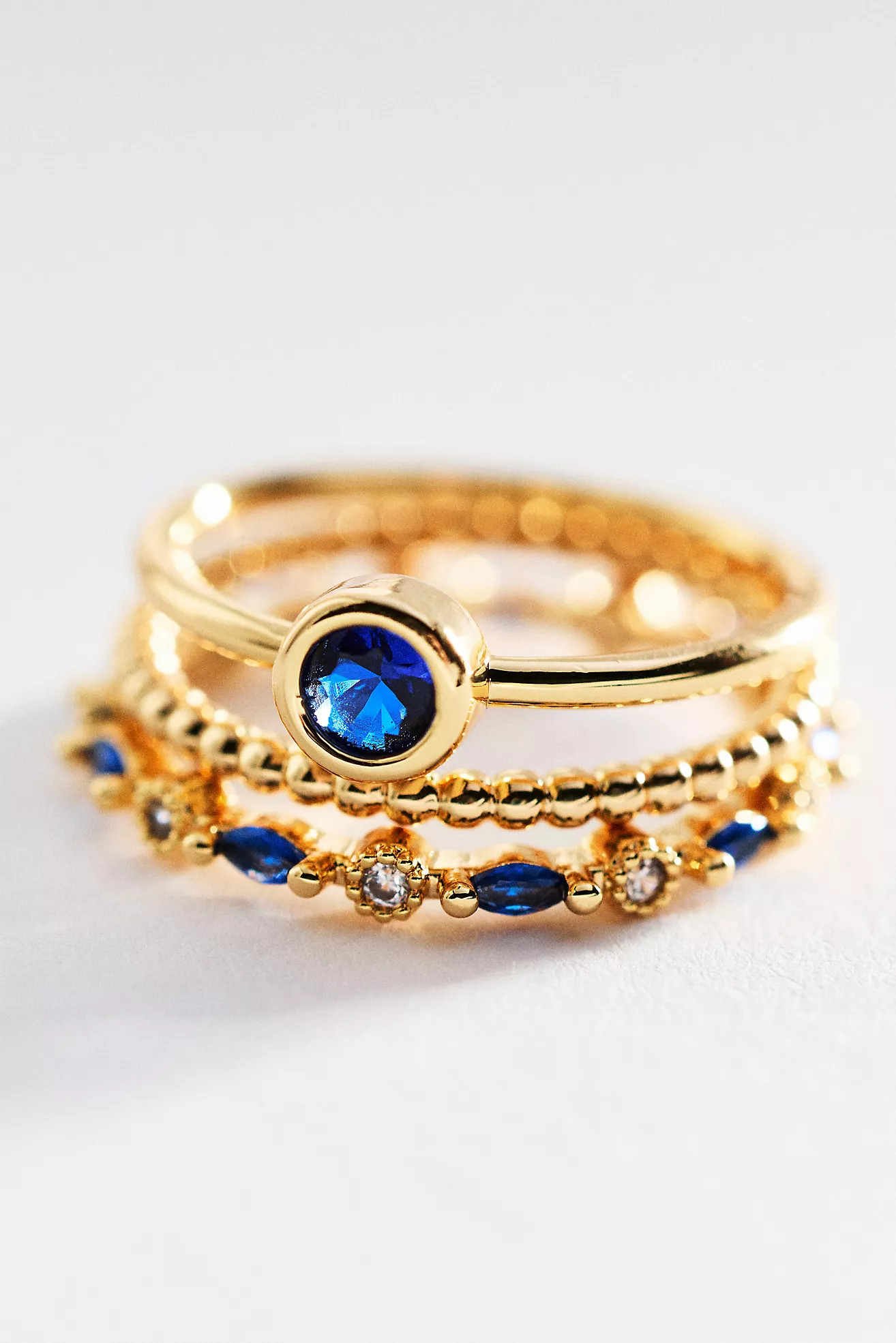 Crystal Stacking Rings, Set of 3 | Anthropologie (US)