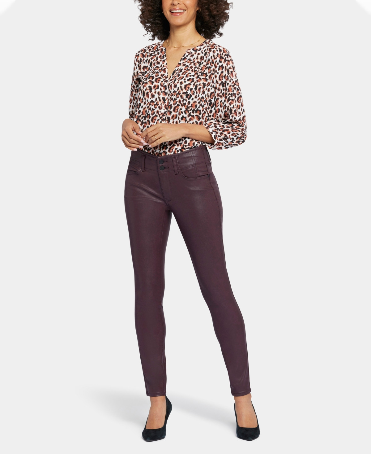 Nydj Women's Coated Ami Skinny Jeans - Dark Cherry Coated | Macy's