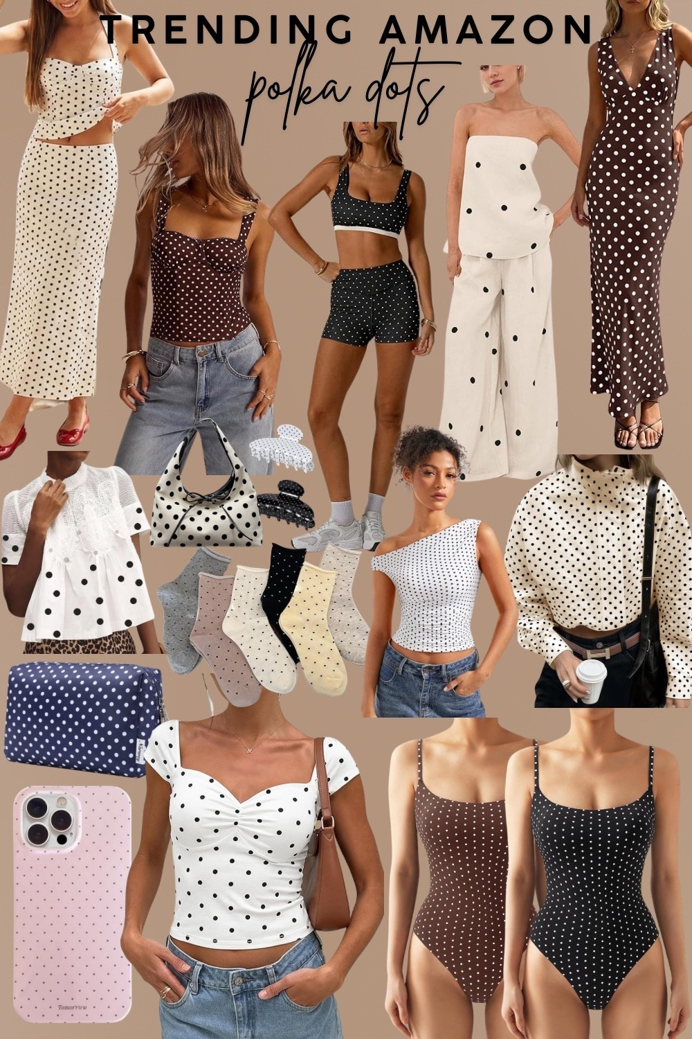 Trending Amazon Fashion 🖤
Polka Dots are trending and these affordable pieces are perfect to mix into your summer wardrobe! 


#amazon fashion
#amazion finds
#trending fashion
#polka dot fashion
#polka dot tank top
#polka dot bodysuit
#polka dot top
#polka dot blouse
#polka dot matching set
#polka dot dress
#mini dress
#midi dress
#maxi dress 
#polka dot make up bag 
#polka dot claw clips
#polka dot socks
#crew socks 
#polka dot handbag 
#polka dot iPhone case 
#affordable fashion
#summer fashion
#summer outfit
#summer top
#summer dress
#date night outfit inspo
#fashion inspo 
#wine tasting outfit
#brunch outfit 
#dinner date outfit
#happy hour outfit 
#polka dot workout set 
#polka dot maxi skirt 
#wedding guest dress 


#LTKSeasonal #LTKootd