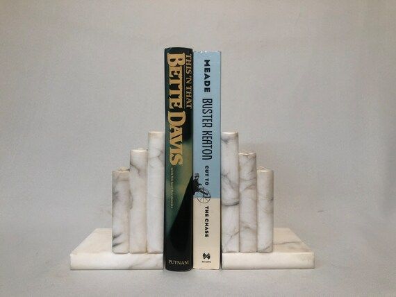 Vintage Carrera Marble Book Bookends gorgeous Deco statement | Etsy | Etsy (US)