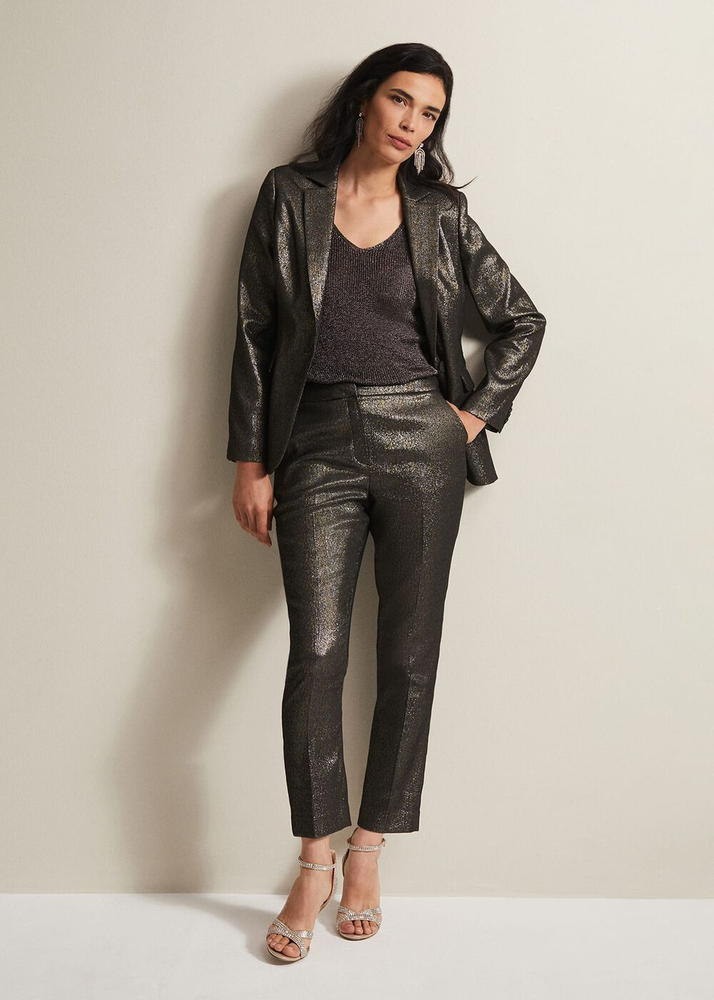 Ulrica Shimmer Straight Leg Trousers | Phase Eight UK | | Phase Eight