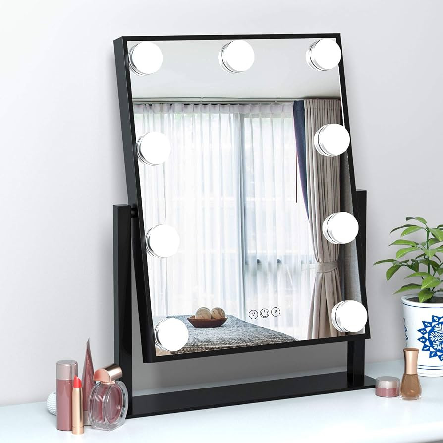 FENCHILIN Hollywood Mirror with Light Lighted Makeup Mirror Vanity Makeup Mirror Smart Touch Cont... | Amazon (US)