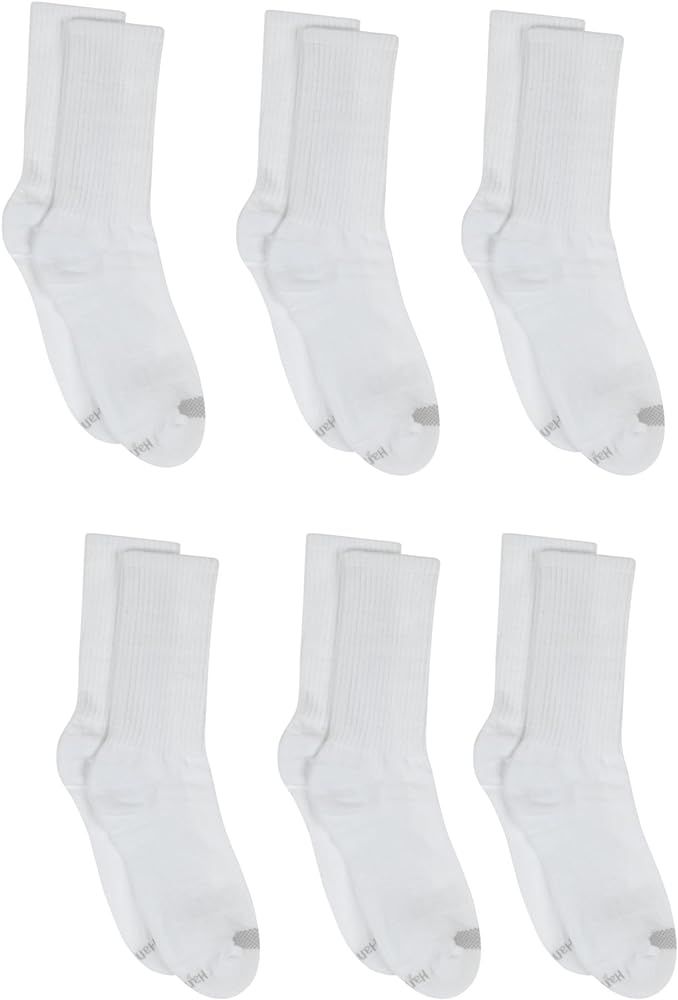 Hanes Women's 6-Pair Plush Comfort Toe Seam Crew Socks | Amazon (US)