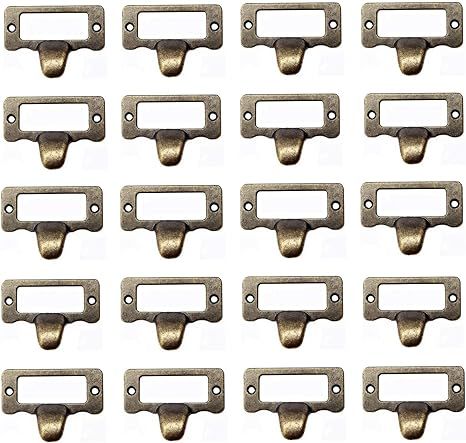 DD-life 20Pcs Antique Iron Label Frame Card Holder Cup Pull Handle Drawer Box Case Cabinet Cupboa... | Amazon (US)