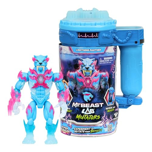 MRBEAST LAB Hyper Fusion Mutators, Experiment & Create The Lightning Panther, Add Mutation Fluid, Press The Fingerprint Scanner & Reveal The Panther, Over 20 Points of Articulation, Collect All 3 | Amazon (US)