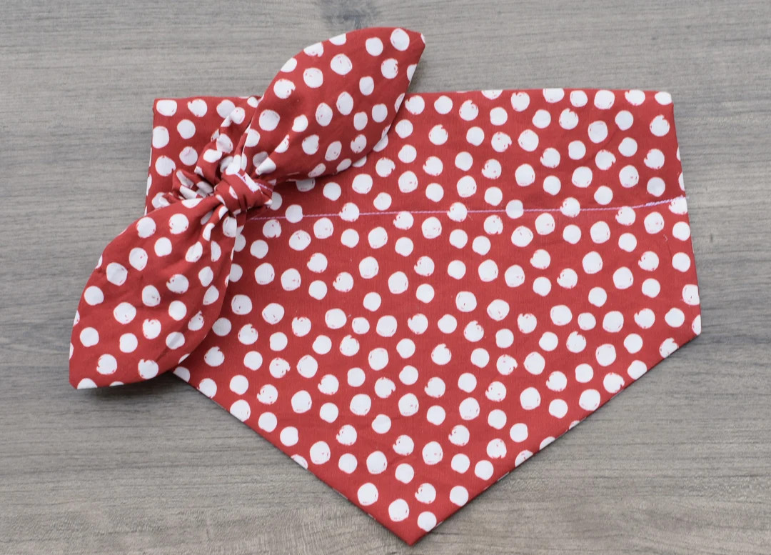 Red Polka Dot Dog Bandana Dog Bandana Over the Collar Bandana Red Dog Bandana Polka Dot Dog Banda... | Etsy (US)