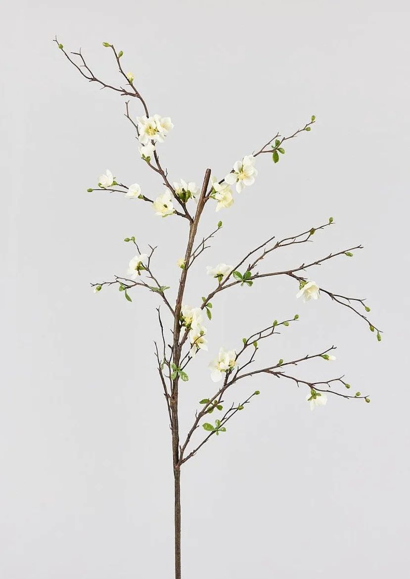 Cream Artificial Blossom Branch - 57" | Afloral