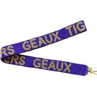 Seed Bead Strap For Handbag, Clear Bag Strap, Geaux Tigers Purple With Gold Letters | Etsy (US)