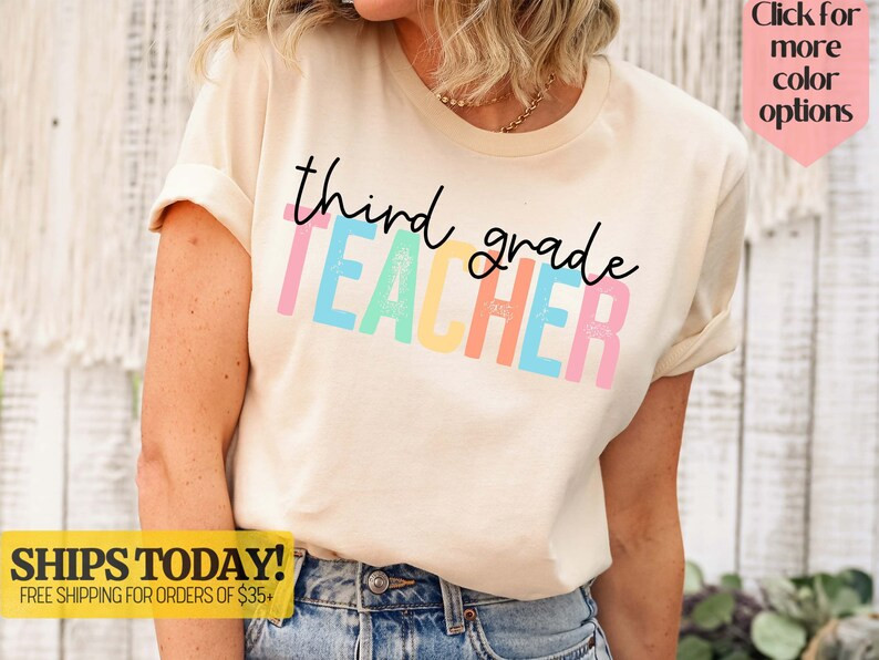 Teacher Shirt for Third Grade Teacher Teacher Gift for 3rd - Etsy | Etsy (US)