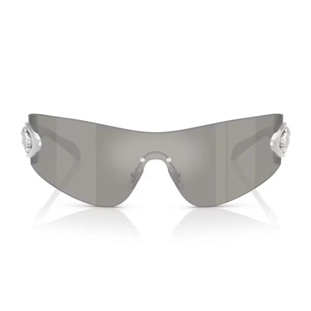 0Ve2280 Eclipse Futuristic Mask-Style Silver Mirrored Sunglasses | Shop Simon