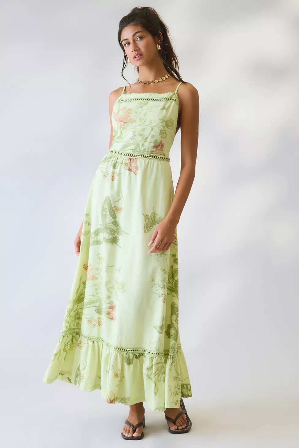 Kimchi Blue In The Garden Lace Trim Cotton Maxi Dress | Urban Outfitters (US and RoW)