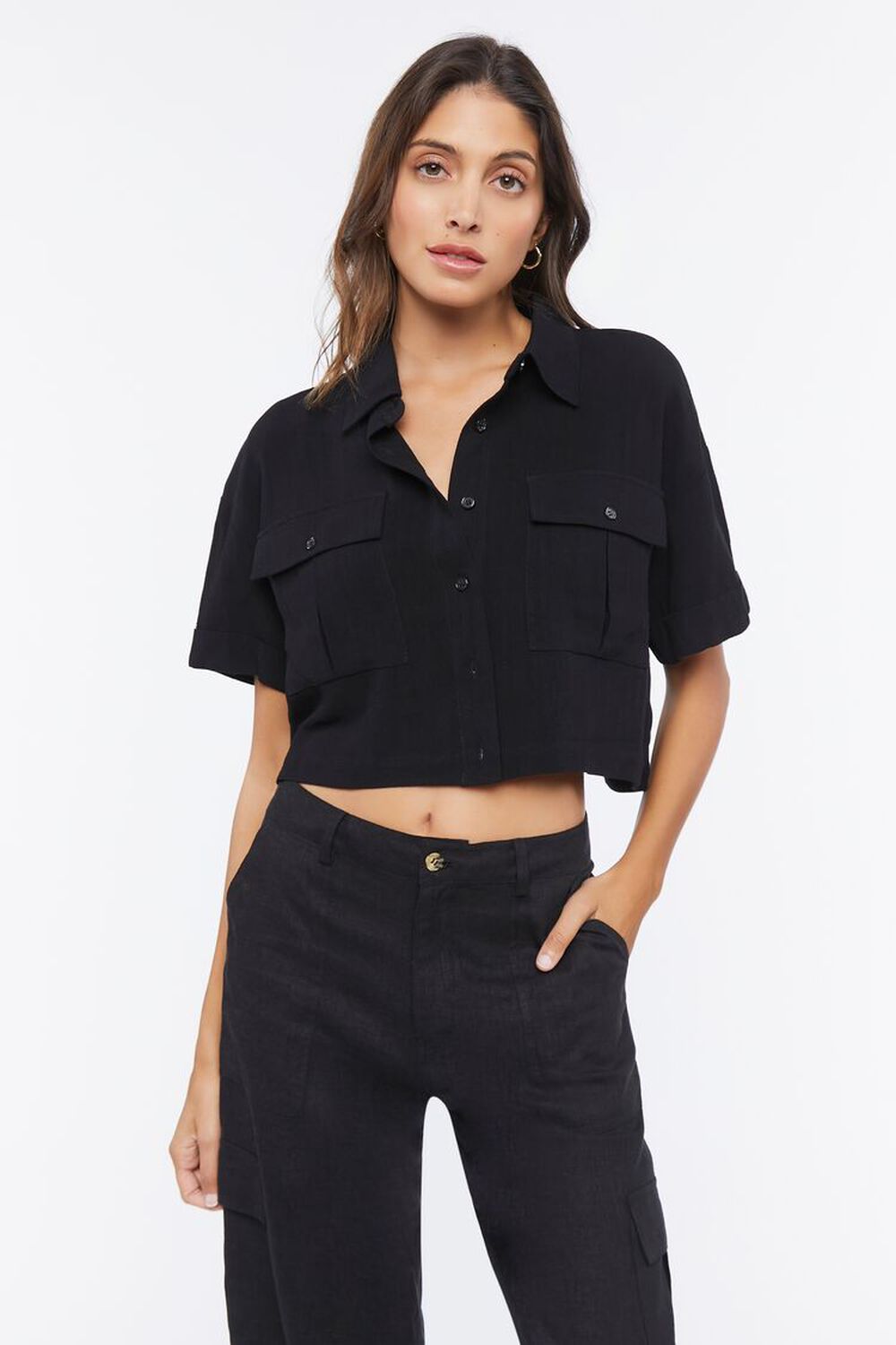 Cropped Boxy-Fit Shirt | Forever 21 | Forever 21 (US)