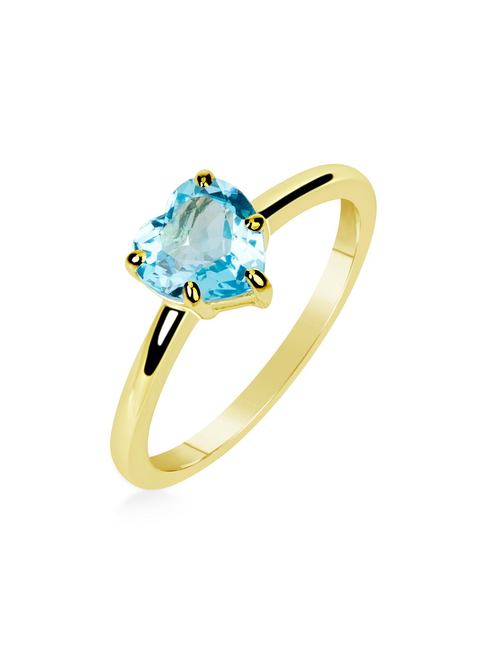 14K Yellow Gold & Blue Topaz Heart Ring - Yellow Gold - Size 6 | Saks Fifth Avenue
