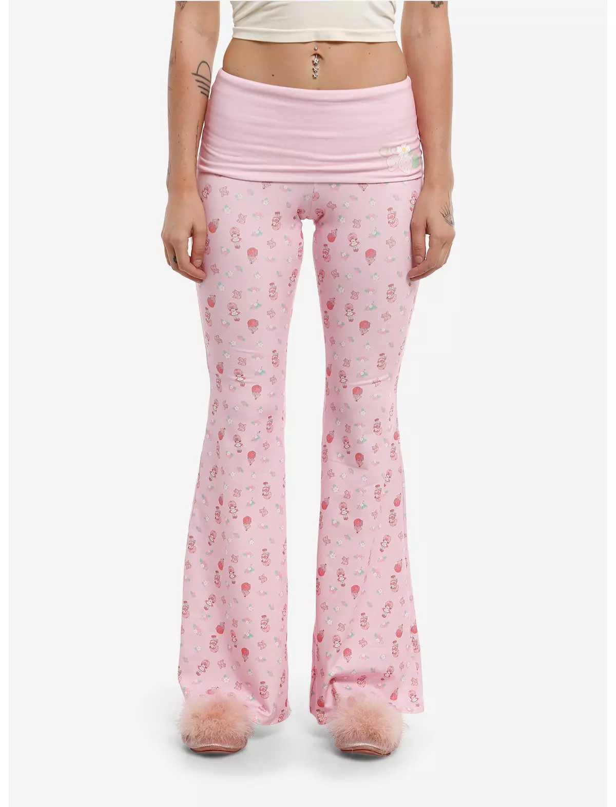 Strawberry Shortcake Pink Strawberry Flare Leggings | Hot Topic