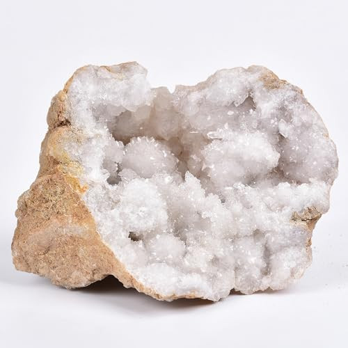 JIC Gem Natural Geode Quartz Large Crystal Cluster Irregular Rock Gemstone Reiki Healing Specimen 1.10-1.54 Lbs | Amazon (US)