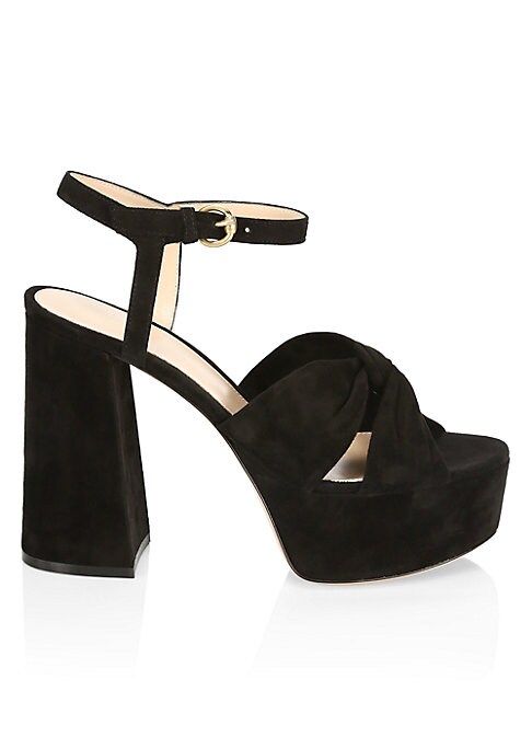 Gianvito Rossi Women's Suede Platform Sandals - Black - Size 41 (11) | Saks Fifth Avenue