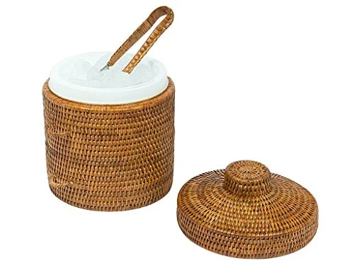 La Jolla Rattan Ice Bucket with Ice Tongs, Honey | Walmart (US)