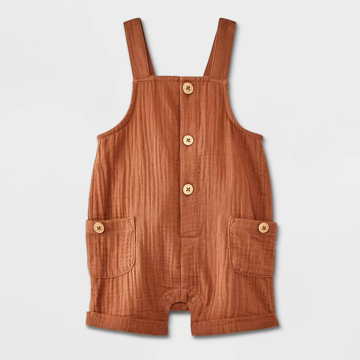 Baby Boys' Dungarees Gauze Shorts - Cat & Jack™ Brown | Target