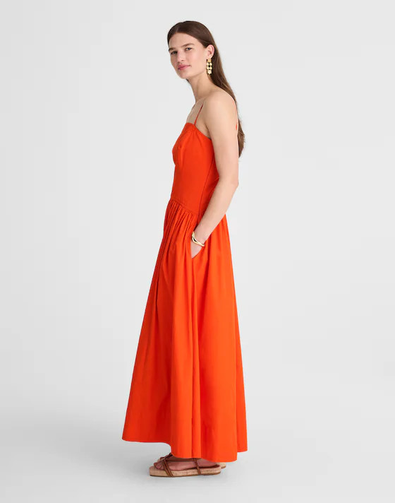 Poplin Seamed Maxi Dress | Madewell