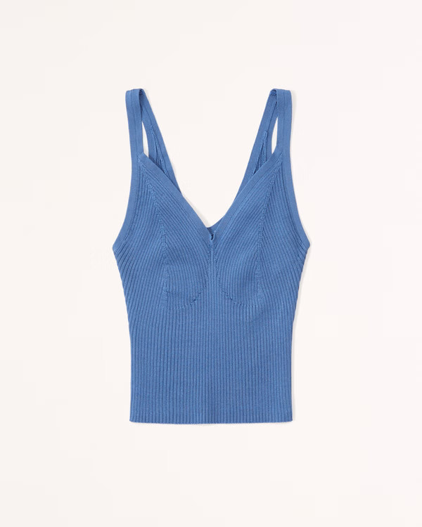 Glossy V-Neck Sweater Tank | Abercrombie & Fitch (US)